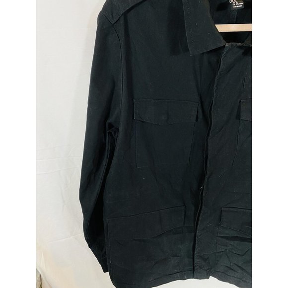 Forever 21 Button Up Shirt Medium Black Long-Sleeve Casual Mens. - Picture 4 of 9